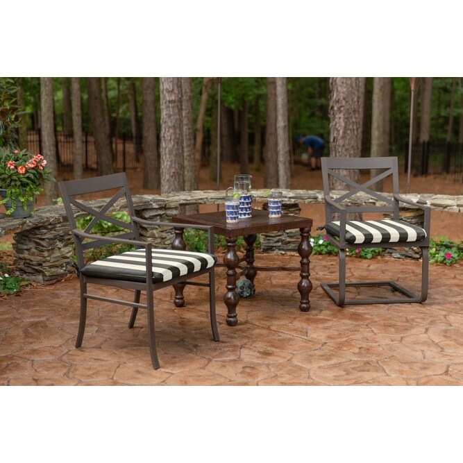Sunbrella Striped fabric 18in. square seat pad with 10 options (2 pack)   18\