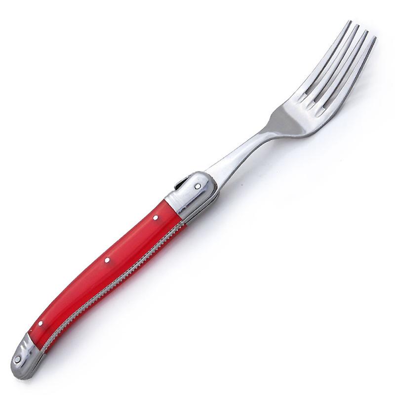 Box of 6 red ABS Laguiole forks