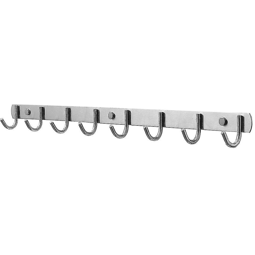 Bar With 6/8 Hooks Made Of Stainless Steel Bathrobe Hooks Wall-mounted Coat Rack Multipurpose Hooks For Bathroom， Kitchen， Hallway And Bedroom Inside