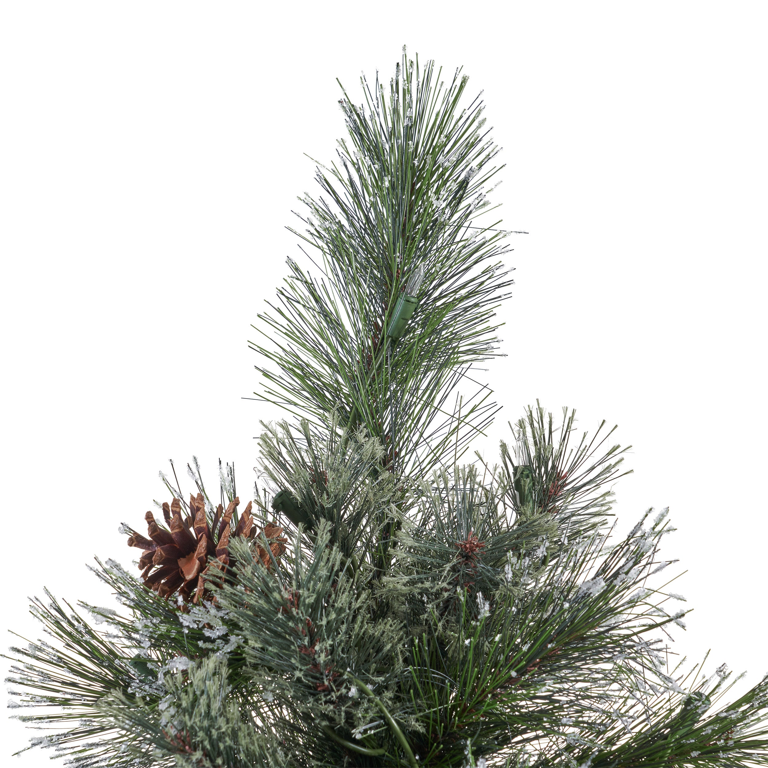 9-foot Cashmere Pine and Mixed Needles Hinged Artificial Christmas Tree with Snowy Branches and Pinecones