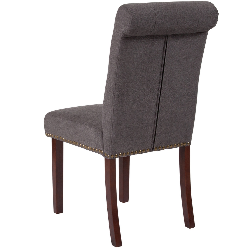 Button tufted Wood Parsons Chair