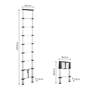 Cosco SmartClose 12 ft. Aluminum Telescoping Extension Ladder Load Capacity 300 lbs. ANSI Type 1A 20309T1ATE