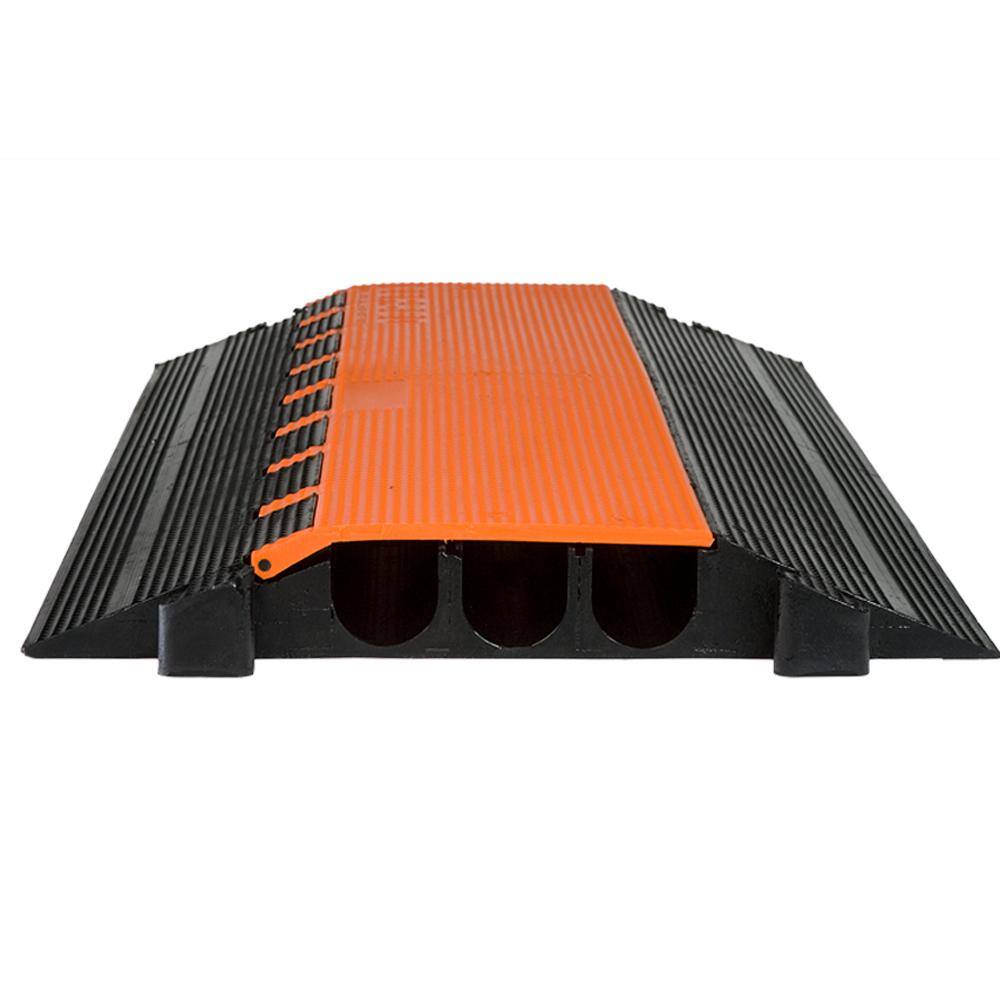 Elasco 3 ft. 3-Channel Heavy Duty Cable Protector BlackOrange MG3200