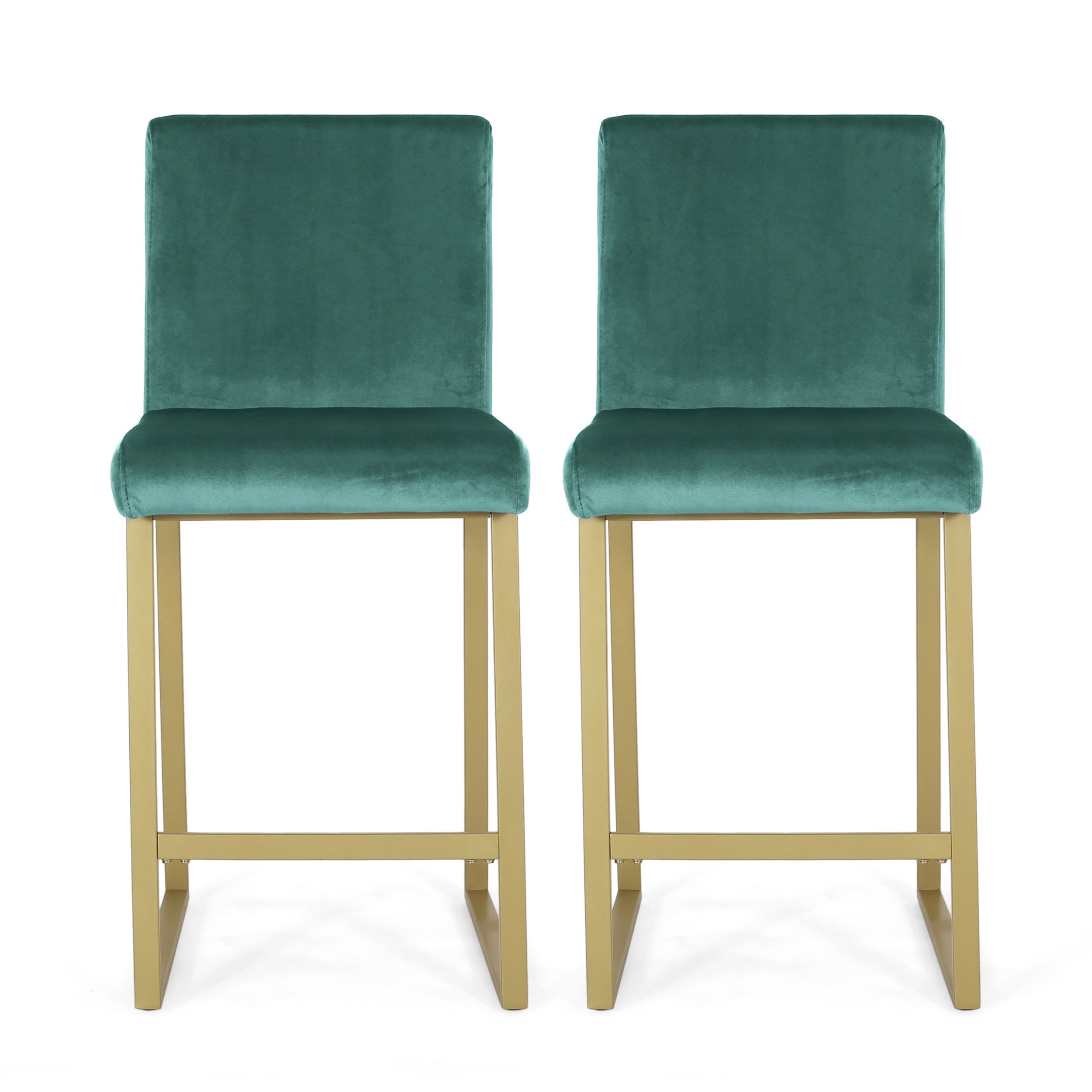 Lexi Modern Velvet Barstools (Set of 2)