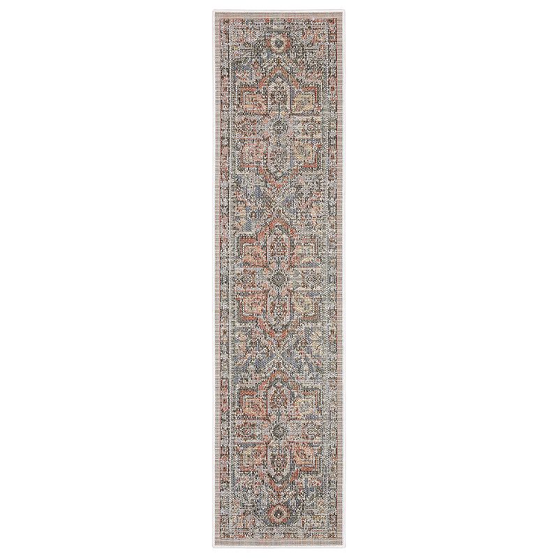 StyleHaven Calla Center Medallion Gray Multi Indoor Outdoor Area Rug