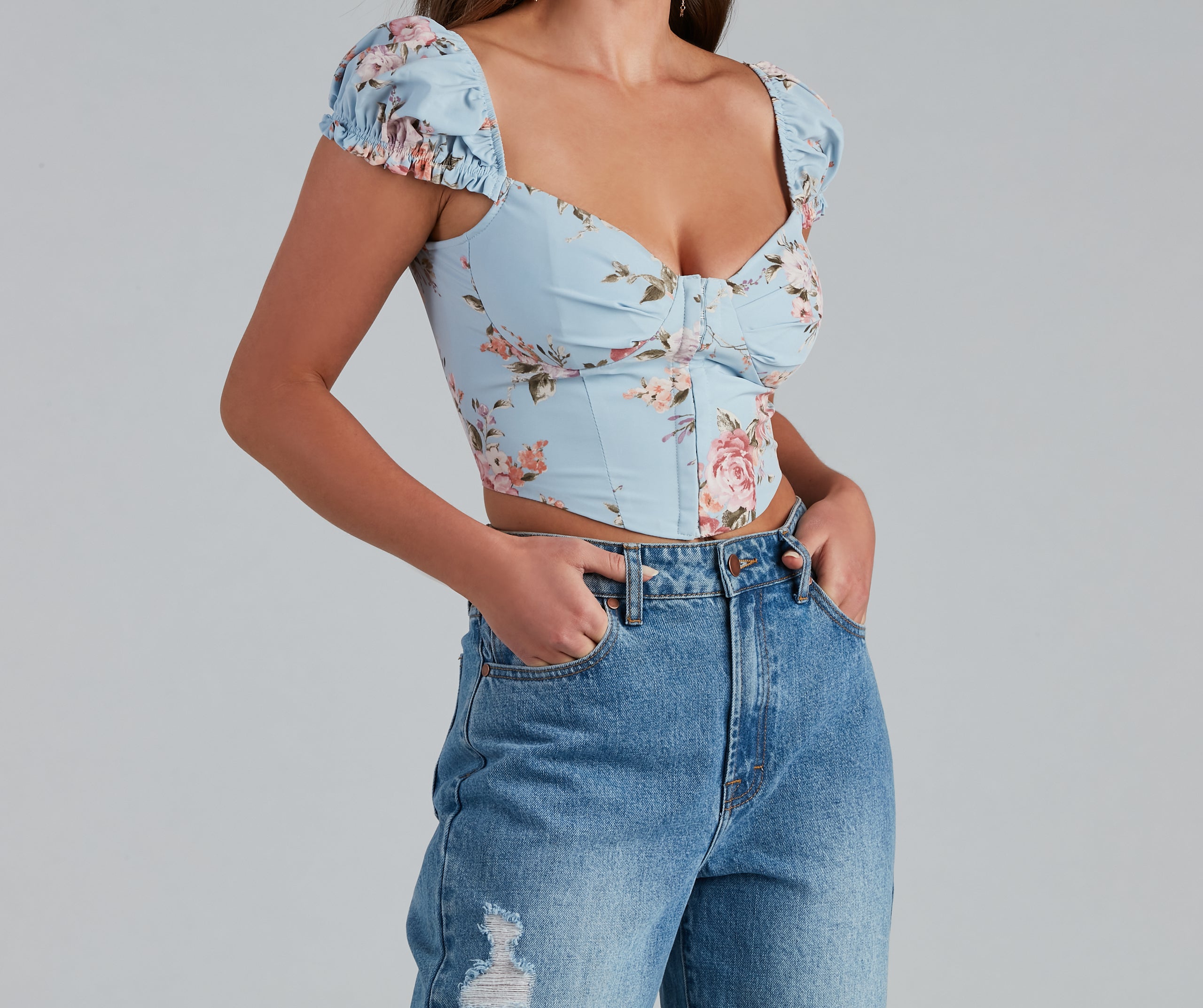 Falling For Floral Poplin Corset