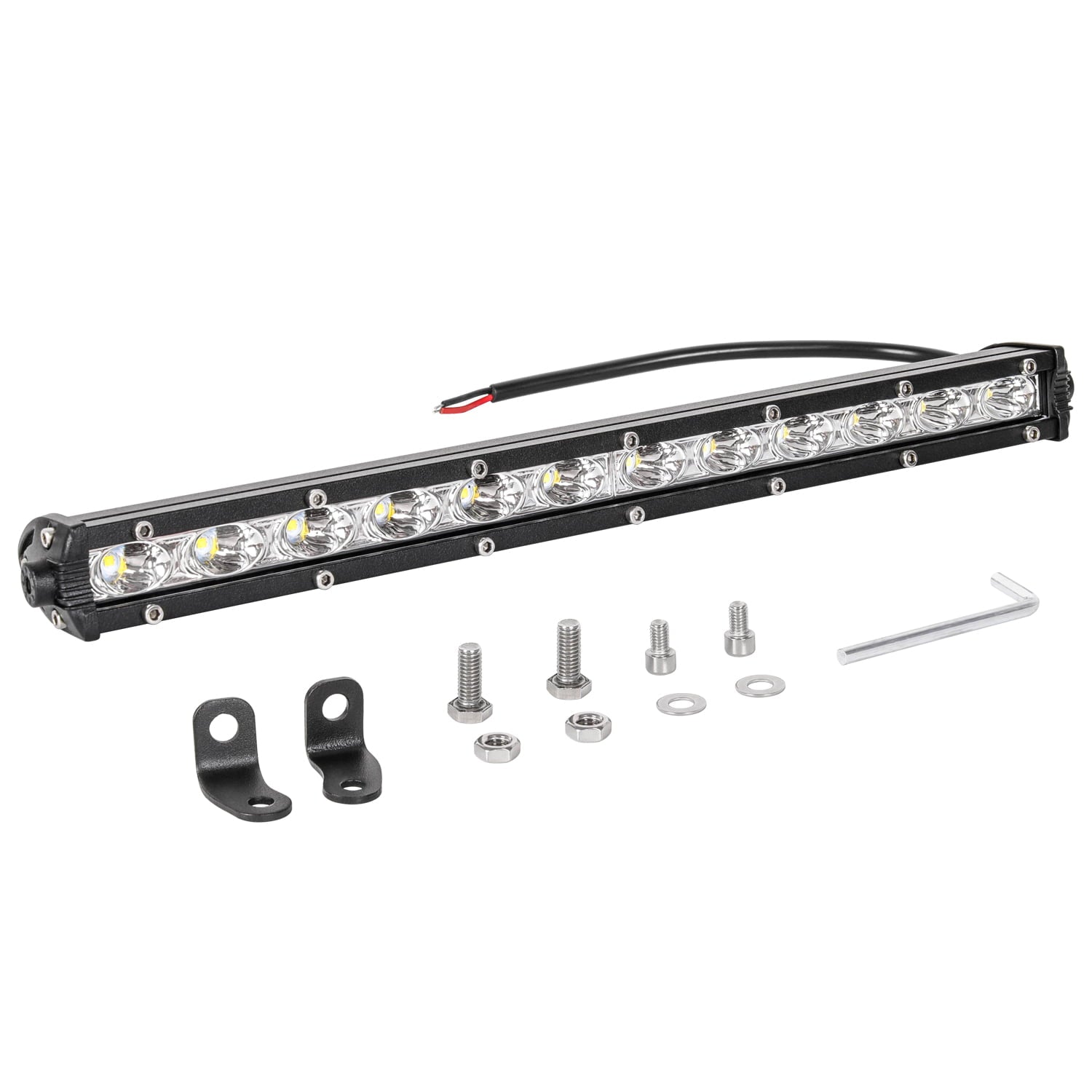 AYMZ LED Light Bar 14 Inch IP67 Waterproof Spot Flood Combo Led Off Road Lights with Wiring Harness Kit-2 Lead