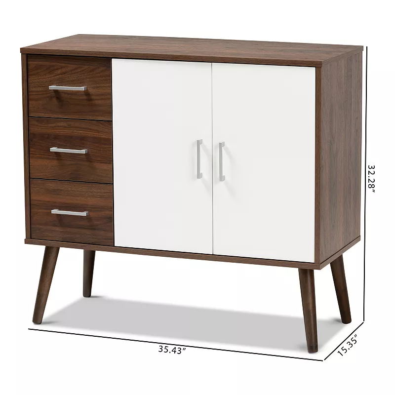 Baxton Studio Leena White Sideboard and Server