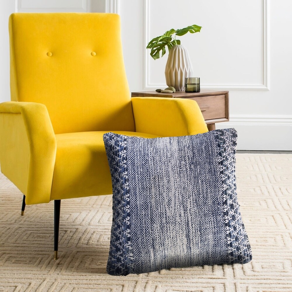 LR Home Blue and Ivory Textured Throw Pillow