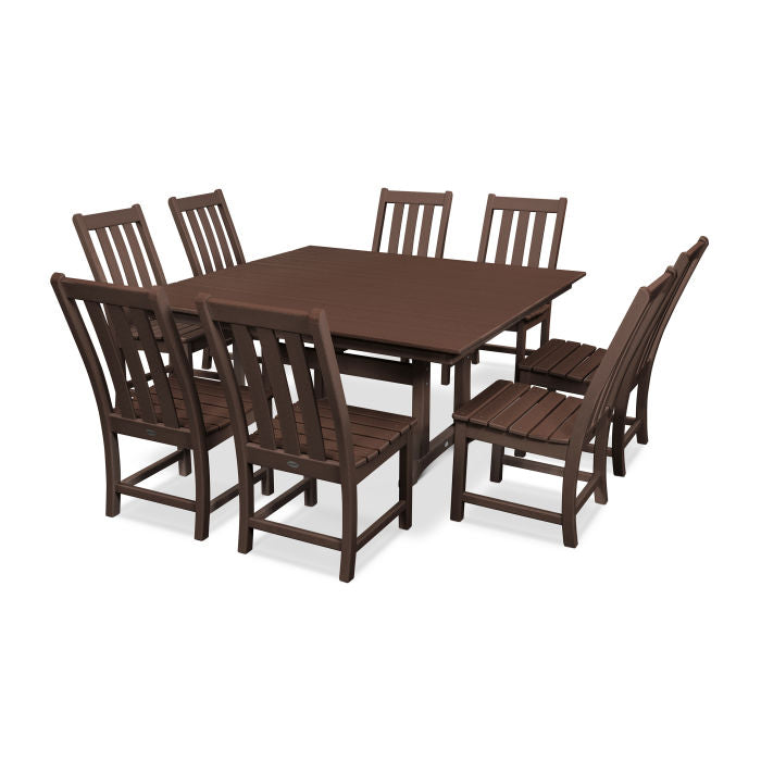 Polywood Vineyard 9-Piece Farmhouse Trestle Dining Set PWS342-1