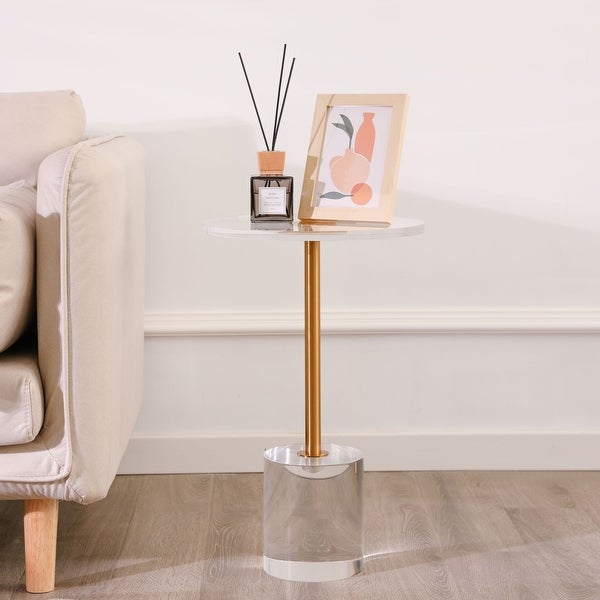 Royalcraft Acrylic Pedestal End Table Round Side Table