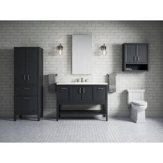 KOHLER Winnow 48.125 in W x 18.0625 in. D x 35.625 in. H Bathroom Vanity in Slate Grey with Quartz Top K-33580-ASB-1WX