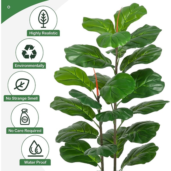 Artificial Tree Fiddle Leaf Fig Plants Faux Plant for Home Decor Indoor Outdoor Office