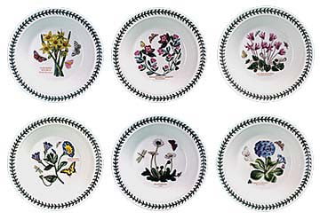 Portmeirion Botanic Garden Soup Plate/Bowl， 6 Assorted