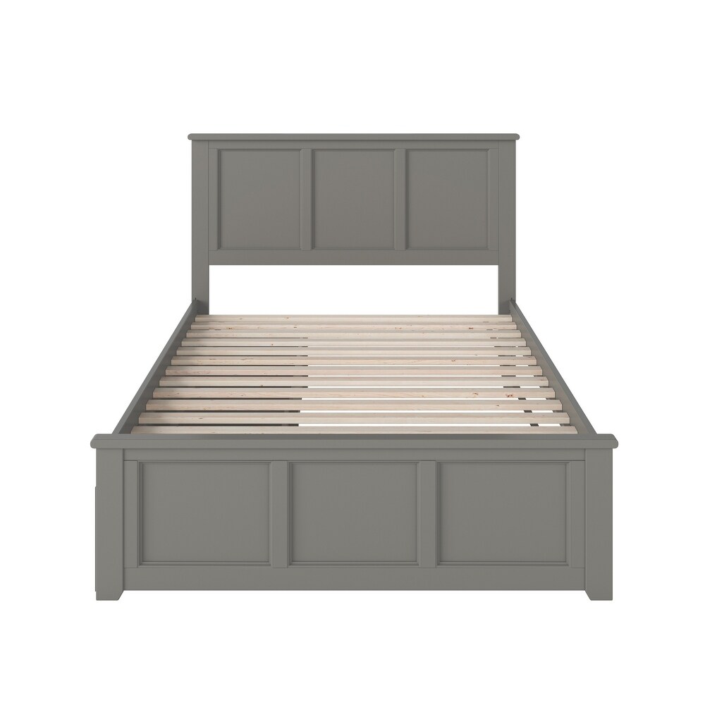 Madison Full Platform Bed with 2 Storage Drawers in Gray