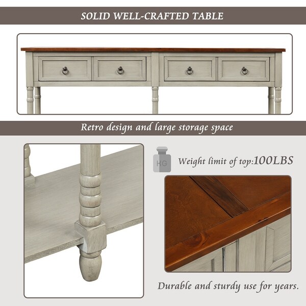 Rustic Console Table Wood Entryway Table