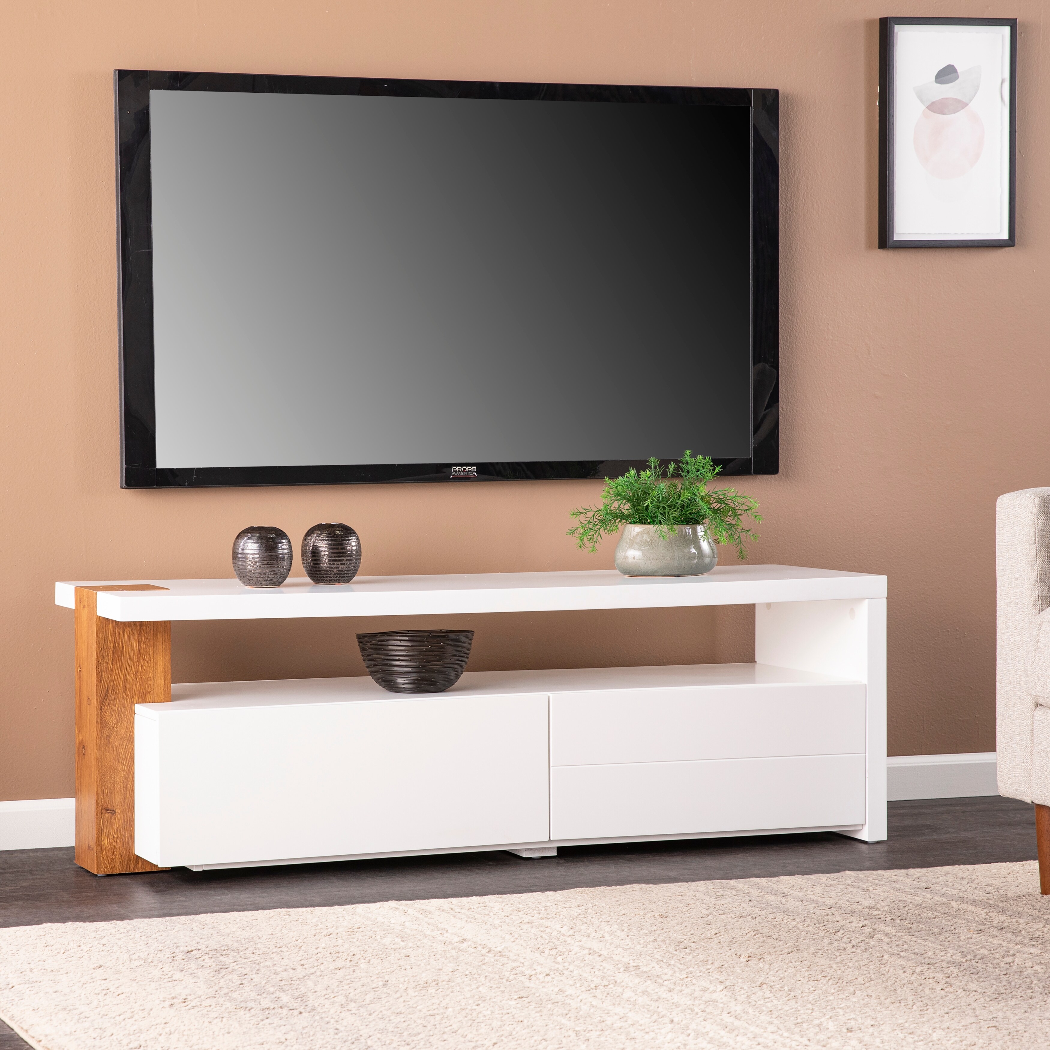 SEI Furniture Hartson Contemporary Media TV Stand w/ Storage