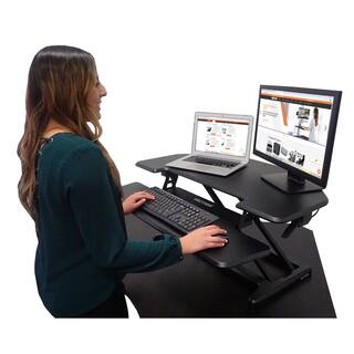 Victor 36 in. Corner Black Standing Desk with Adjustable Height Feature DCX650