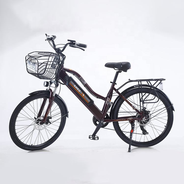 Hot selling cheap price new model 26 inch street use e bike 17 inch aluminum alloy frame electric bicycle with suspension fork