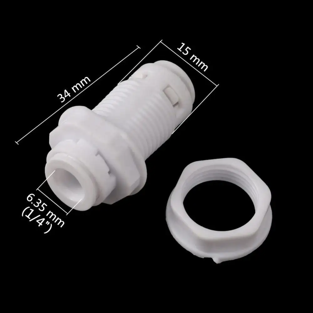 Straight Quick Coupling Aquarium Tank Fitting Bulkhead Connector For Reverse Osmosis System