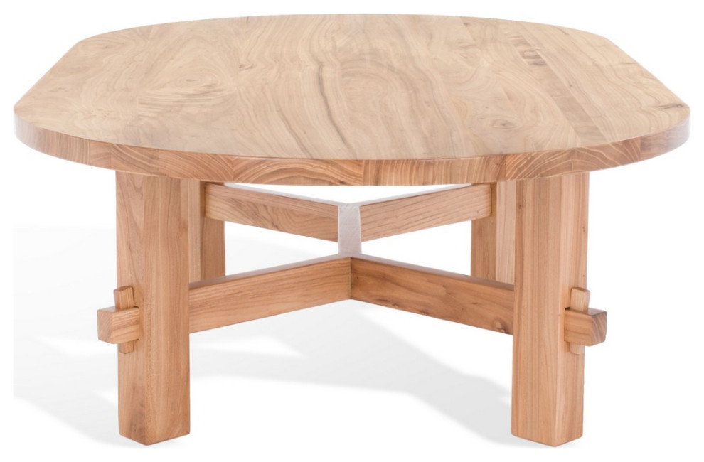 Safavieh Couture Tabytha Elm Wood Coffee Table Natural   Transitional   Coffee Tables   by Safavieh  Houzz