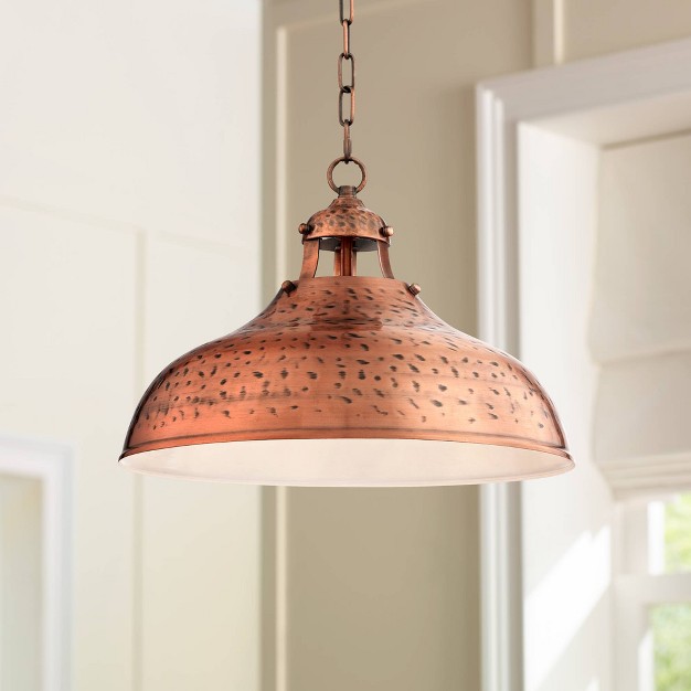 Wide Farmhouse Rustic Hammered Dome Shade For Dining Room House Foyer Kitchen Island Entryway