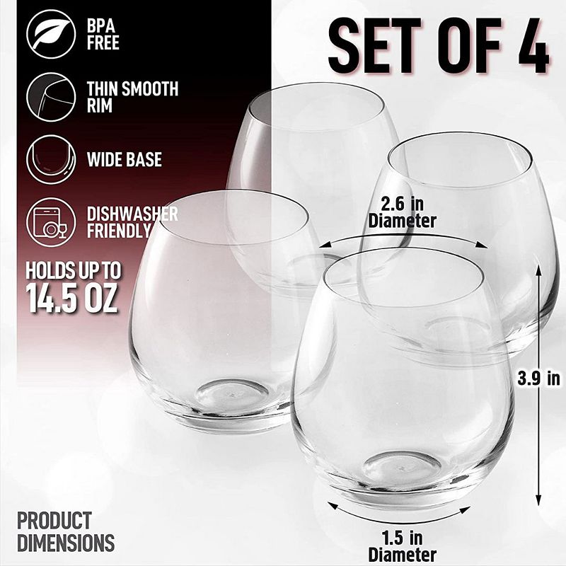 Stemless Wine Glasses Set