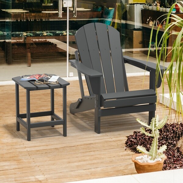 Adirondack Outdoor Side Table，HDPE Plastic End Tables for Patio，Backyard，Pool，Easy Maintenance Weather Resistant