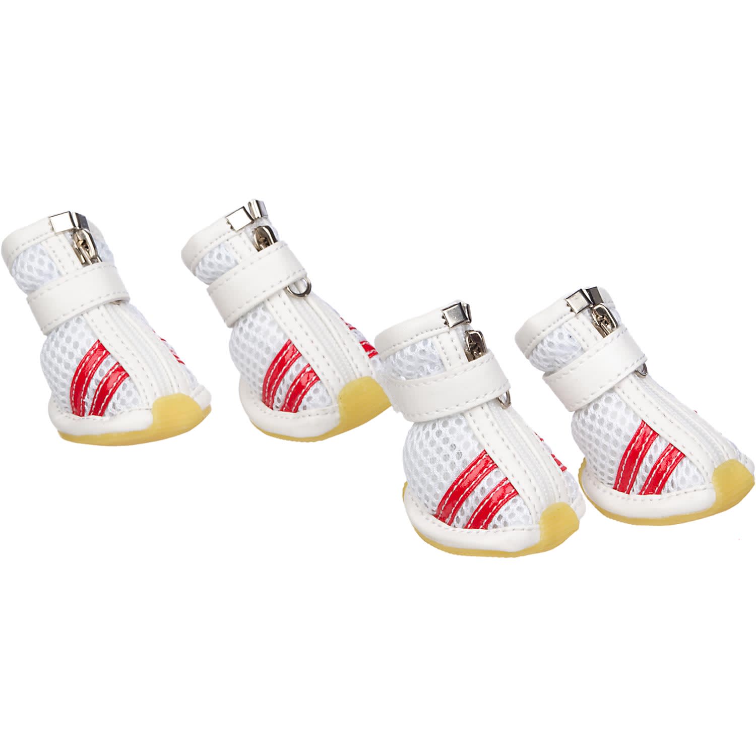 PET LIFE White amp; Red Mesh Dog Shoes， X-Small