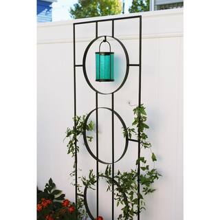 ACHLA DESIGNS Modern Samsara Decorative Garden Trellis 79.75 in. Tall Black Powder Coat Finish FT-58