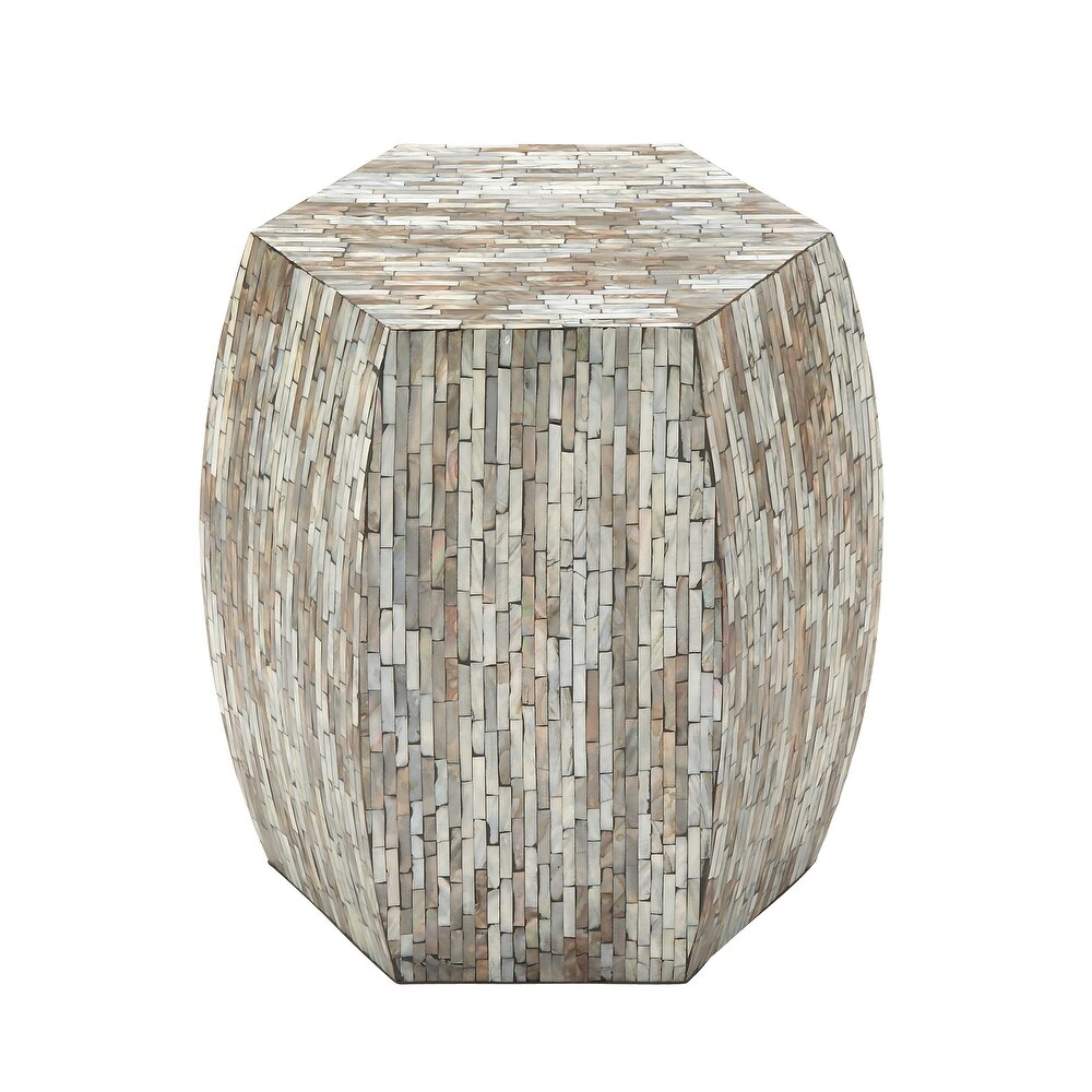 Grey Shell Contemporary Accent Table 16 x 16 x 16