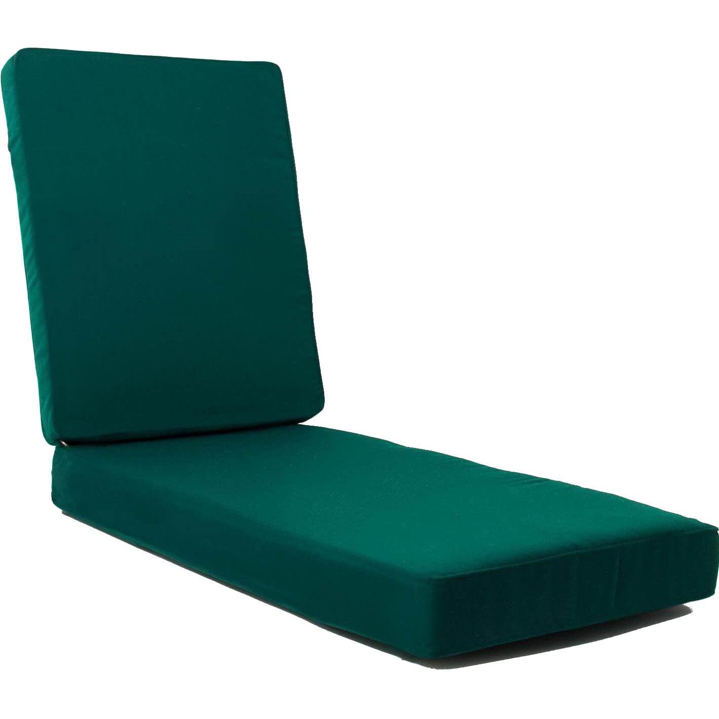 Sunbrella Canvas Forest Green Extra Long Outdoor Replacement Chaise Lounge Cushion W/ Knife Edge By Signature