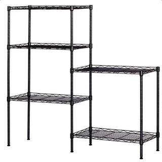 Karl home Black 5-Tier Heavy Duty Steel Freestanding Garage Storage Shelving Unit (11.42 in. W x 59 in. H x 21.3 in. D) 302992573310