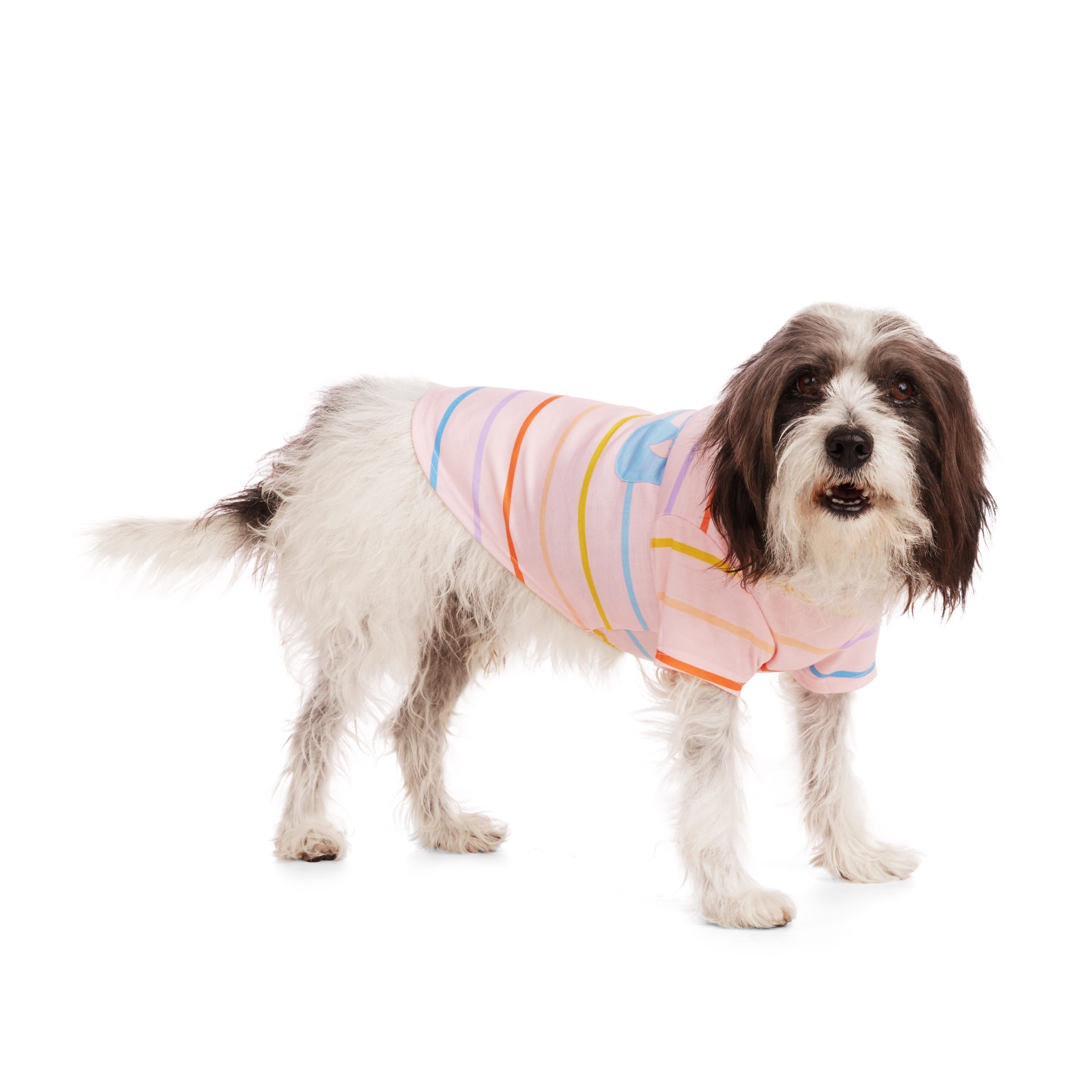 YOULY Pink Stripe Dog Tee， X-Small