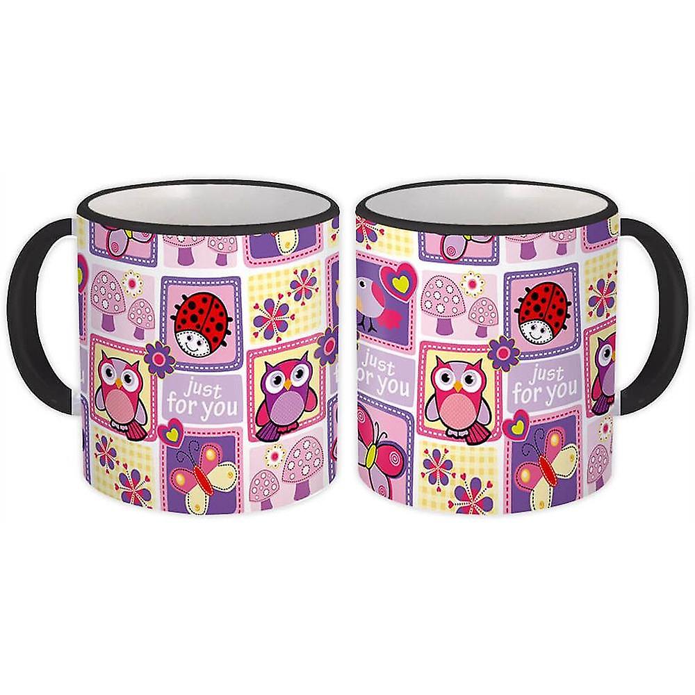 Gift Mug: Owl Ladybug Birds