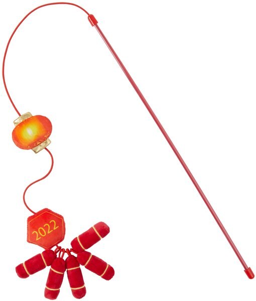 Frisco Lunar New Year Firecracker and Lantern Teaser Cat Toy with Catnip