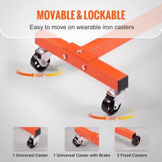 VEVOR Rotating Engine Stand 750 lbs. Load Cast Iron Motor Hoist Dolly with 360 Adjustable Head 4-Caster 4 Arms for Vehicle YDXZSF750LBS4870PV0