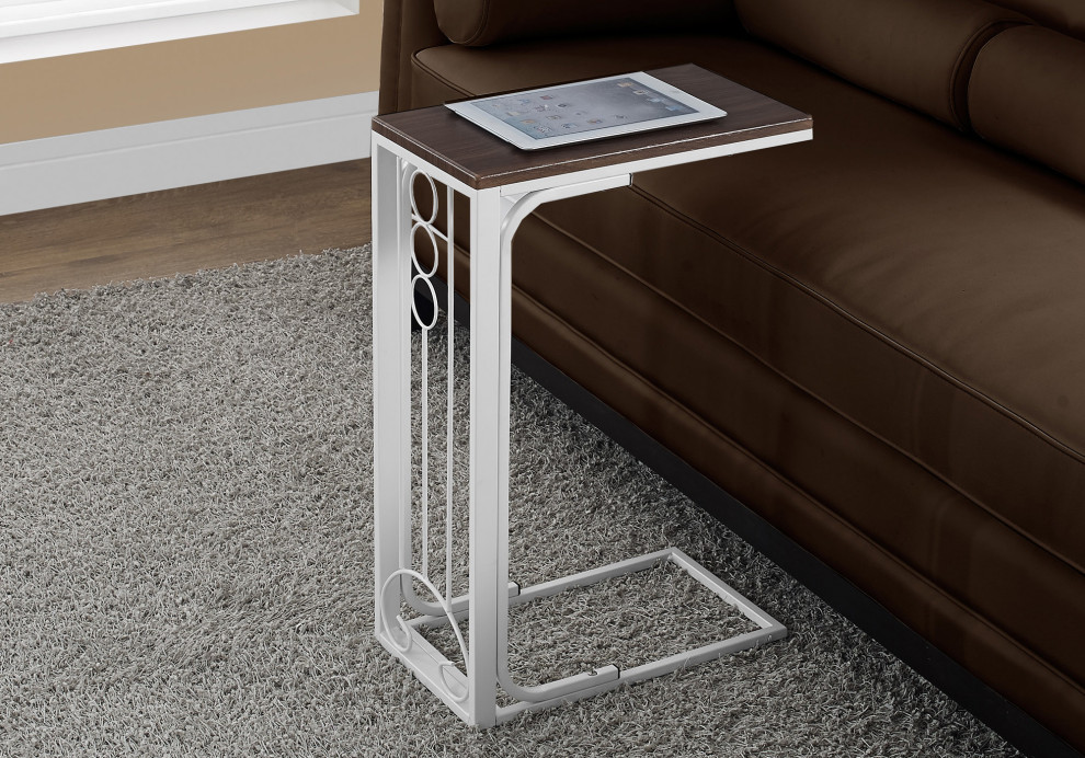 HomeRoots 16 quotx 9 quotx 24.5 quotCherryWhite MDF Top and Metal Base Accent Table   Contemporary   Side Tables And End Tables   by UStradeENT LLC  Houzz