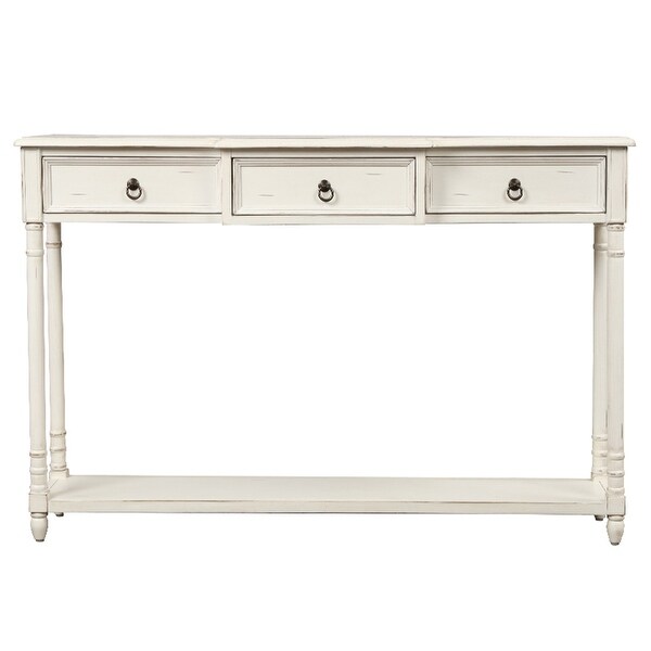 Merax Console Table Sofa Table with Projecting Drawers and Shelf for Entryway