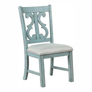 Furniture of America Wicks 5-Piece Antique Light Blue and Dark Oak Dining Set IDF-3417LB-RT-5PC