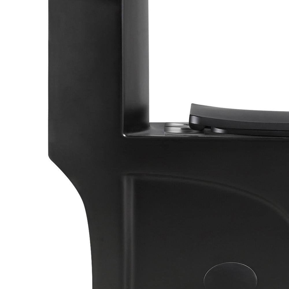 27.2 in. L x 15.6 in. Wx 31.3 in. H 1-Piece 1.6 GPF Dual Flush Elongated Toilet in Black Seat Included 21S0dx901-MB