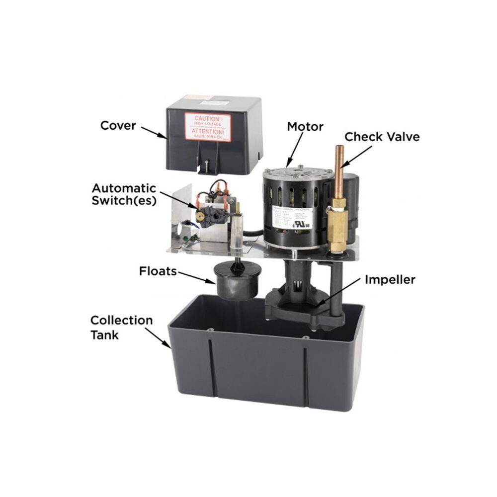 BECKETT Large 230-Volt Condensate Removal Pump with Safety Switch and 50 ft. Maximum Lift CB502UL