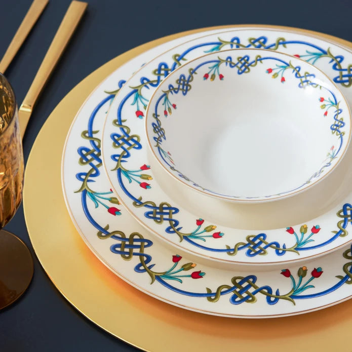 Karaca Knot Gold 56 Pieces Dinnerware Set For 12 Persons 153.03.08.1405