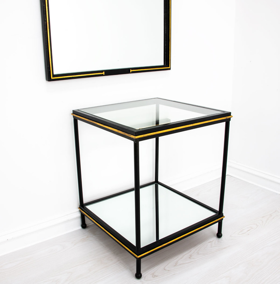 Sakura Silver  ampGold Side Table   Transitional   Side Tables And End Tables   by Rustic Home Furniture Deco  Houzz