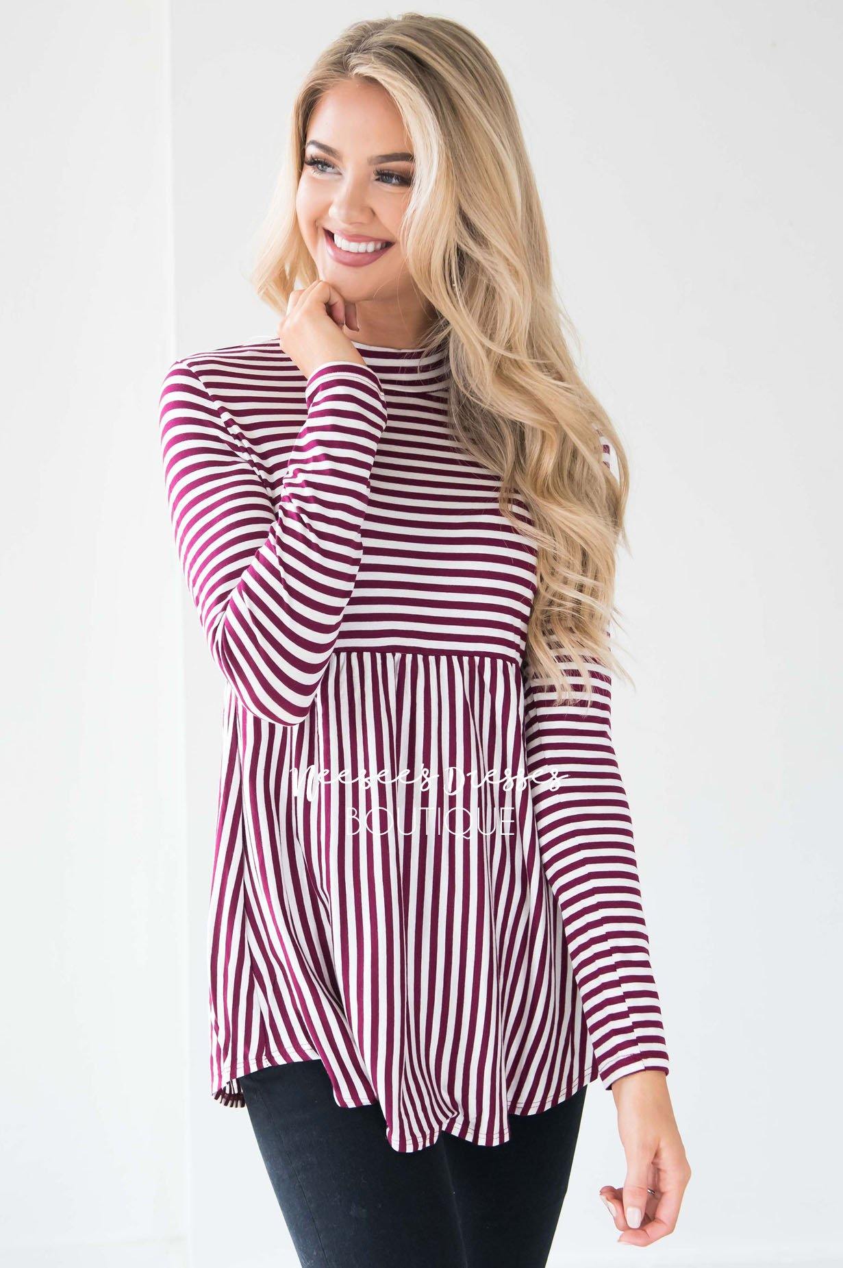 Down Town Dreams Striped Babydoll Top