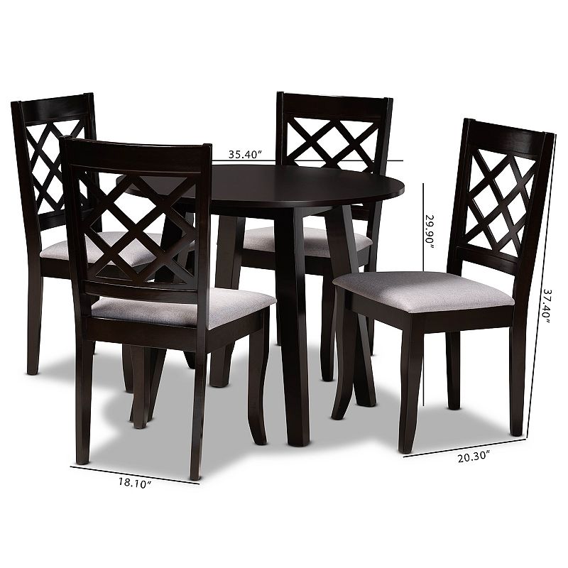 Baxton Studio Daisy Dining Table and Chair 5-piece Set