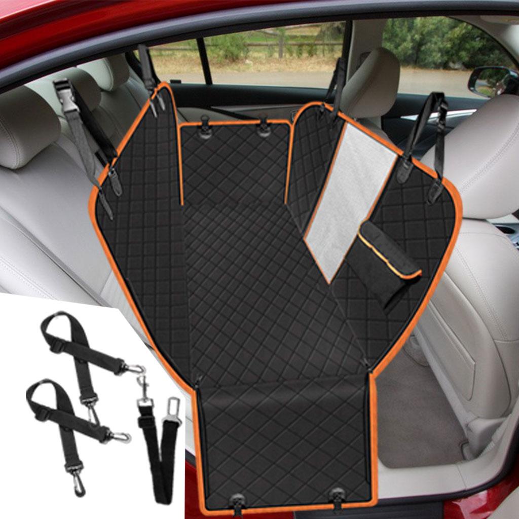 Premium Dog Car Seat Cover Waterproof Safe Belts Non Slip with Mesh Window for