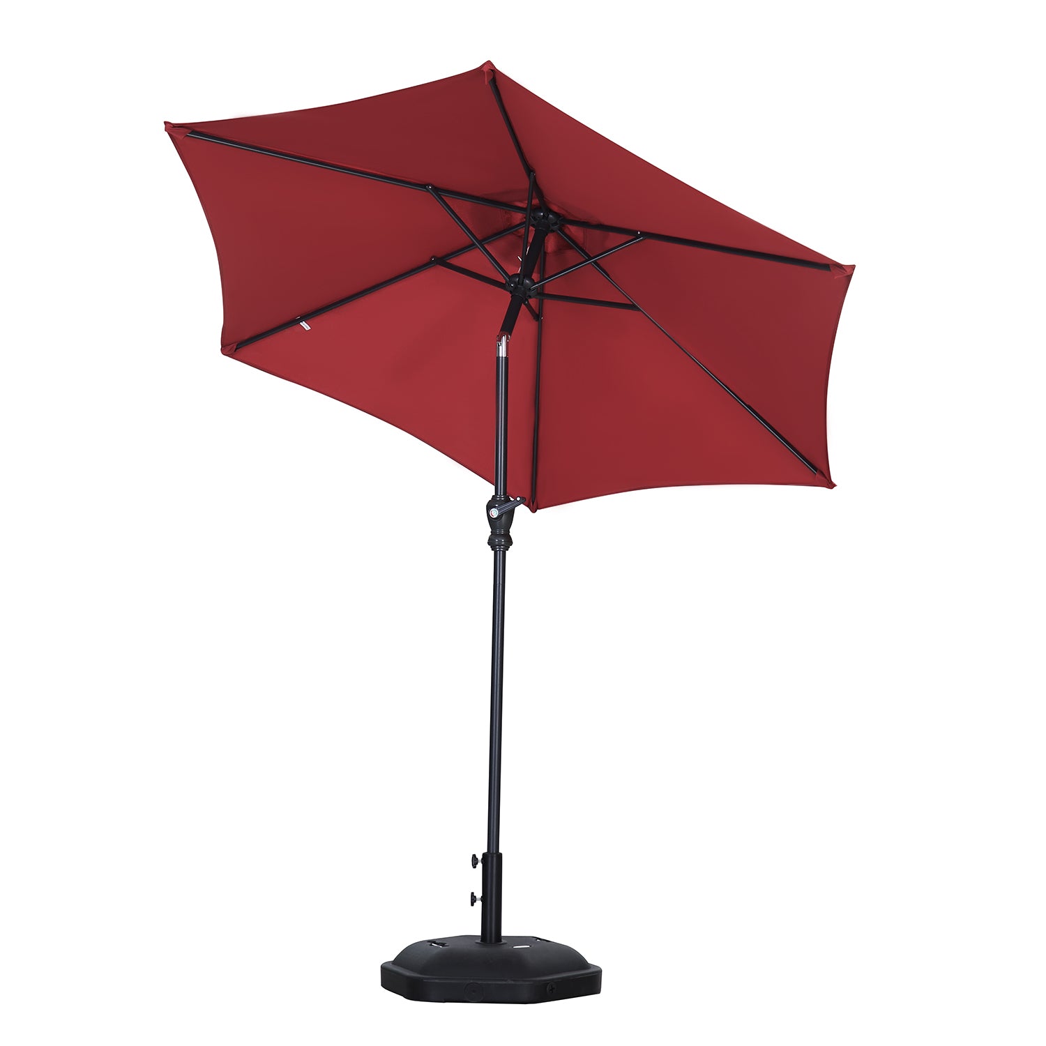 Ainfox 7.5ft Patio Umbrella Outdoor Portable Table Market Umbrella with Push Button Tilt/Crank Waterproof UV-proof, Wine Red