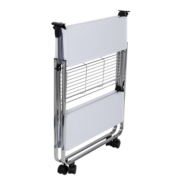 Honey can do Foldable Cart White chrome