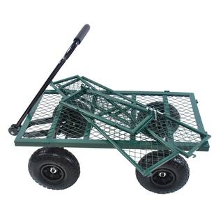 Tatahance Metal 4-Wheeled Folding Utility Hand Cart in Grass Green W22721203-Z